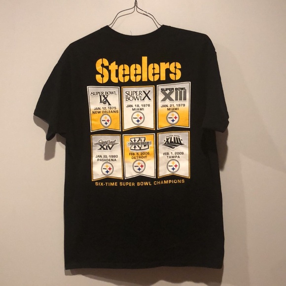 Pittsburgh Steelers NFL Team Apparel Six Time Super Bowl Champions Shirt - Picture 6 of 7